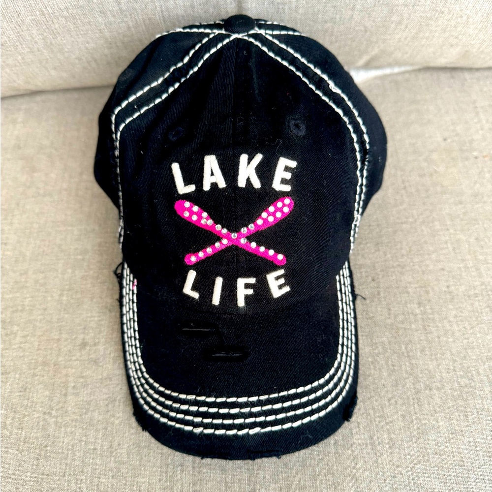 Kbethos Vintage, Lake Life, Black, Adjustable Hat